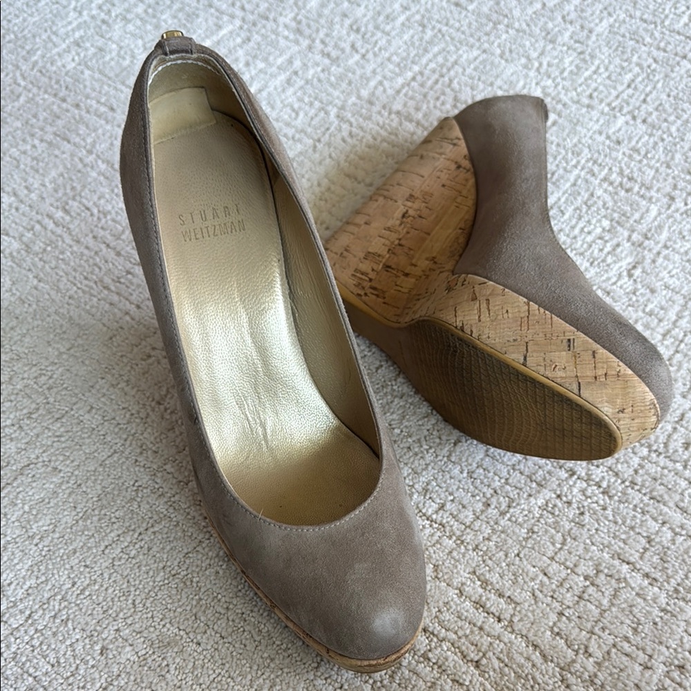 Stuart Weitzman Women's Taupe Wedge Shoes